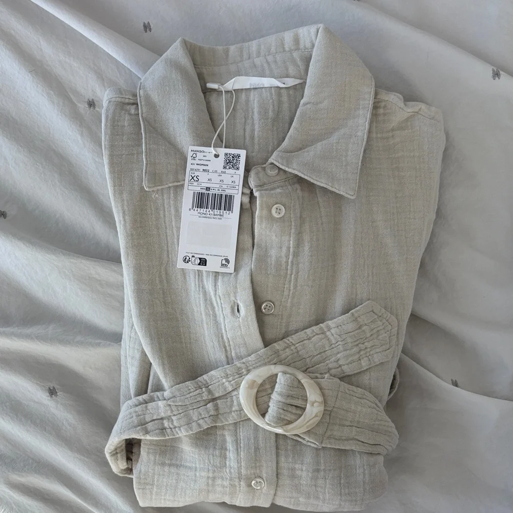 NWT Mango Belted Jumpsuit Cotton Summer Stylish Vacation Pantsuit - Picture 7 of 7